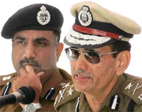 The UT IGP addresses the media during the annual press conference at Police Lines in Sector 26 on Friday.