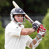 New Zealands Matthew Bell plays a shot on the first day of the first Test against Bangladesh on Friday. 