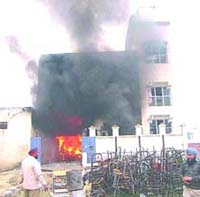 Five tenders were pressed into service to douse the flames.