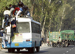 WHO BOTHERS ABOUT ROAD SAFETY? This photo was taken by Tribune lensman Ravi Kumar near Babarpur in Panipat on Monday, the concluding day of Road Safety Week.