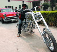 Vintage cars and motor cycles lined up for a parade to Pragati Maidan in connection with Auto Expo 2008, which begins on January 10 in the Capital on Tuesday.