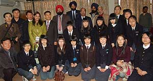 A delegation of Korean students and teachers at Punjab School Education Board office in Mohali on Wednesday.