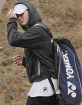 A player seems disturbed about the matches being postponed due to bad weather in Chandigarh on Wednesday.