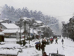 Manali wears a white mantle on Wednesday.