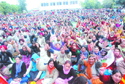 Teachers from across the state took part in the agitation