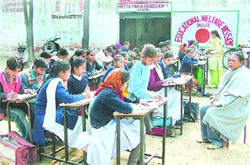 The NGO, which is running this school for slum kids, has been told to look for some other place by the MC. 