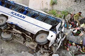 The bus, which met with an accident at Nandini in Udhampur district