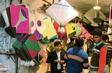 Kites being sold on Lohri at Daresi in Ludhiana on Sunday. 