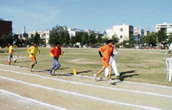 The athletics meet in progress at SIKHYA-46 in Chandigarh