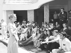 Students from the University of Minnesota, USA interact with SDM-IMD students at the latters Mysore campus.