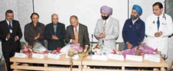 DMCH managing society vice-president Amrit Nagpal presides over the concluding function of the life-support training programme in Ludhiana on Sunday.