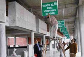 Work in progress at the ISBT, Sector 43. 