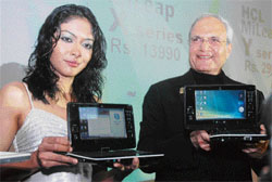 HCL Infosystems has introduced an ultra portable range of laptops at a starting price of Rs 13,990. HCL Infosystems chairman and CEO Ajai Chowdhry displays MiLeap in New Delhi
