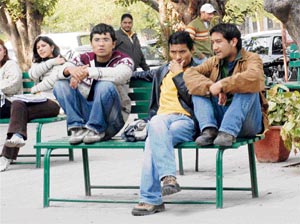 Cold comfort is evident in this picture taken by Pradeep Tewari on the Panjab University campus.
