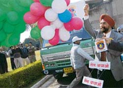 D.S. Jaspal, principal secretary, Punjab, Department of Transport and Information and Public Relations at the inauguration of the Oil and Gas Conservation Fortnight at NIPER, Mohali, on Tuesday.  