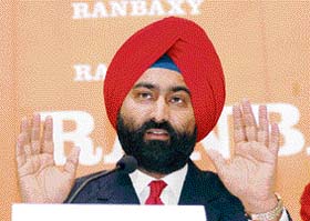 Ranbaxy CEO Malvinder Mohan Singh announces the companys results in New Delhi