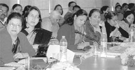 Delegates attend the regional seminar on female foeticide organised in Chandigarh on Thursday by the National Commission for Protection of Child Rights. 