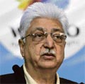 Wipro chairman Azim Premji announces financial results for the quarter ended December 31, 2007, in Bangalore on Friday.
