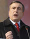 Georgia's President Mikheil Saakashvili at his inauguration ceremony in Tbilisi on Sunday.