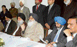 Punjab Chief Minister Parkash Singh Badal at a special interactive session with traders and industrialists of Mandi Gobindgarh
