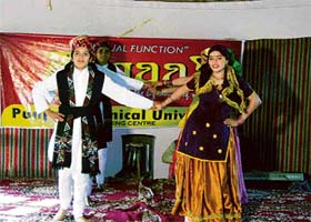 Students of PTU study centres, Nurpur and Kandrori, present a cultural programme at Nurpur