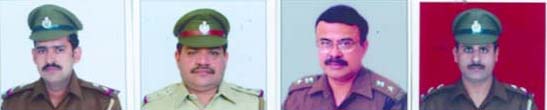 SI Ravinder Tyagi                         Inspector MC Sharma                 DCP Ajay Kumar Deb                        SI Dalip Kumar Gola