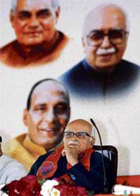 Senior BJP leader L.K. Advani at the National Council meeting of the party in New Delhi