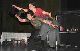 A scene from the play, The Suit staged in Amritsar on Monday. 