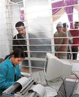A railway reservation counter that was inaugurated at the Sector 8 post office in Panchkula on Tuesday.