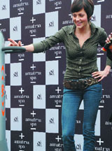 Model Yana Gupta at the launch of Amatrra Spa in the Capital on Tuesday.