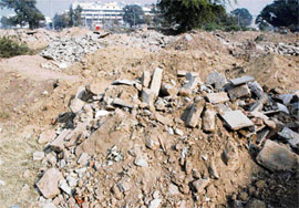 The land opposite the Sector 34 police station in Chandigarh that is being used as an unauthorised dumping ground.