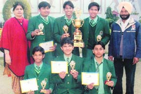 The Green Land Public School team that won the title in the boys section of the Ludhiana Sahodaya School Complex Chess Championship