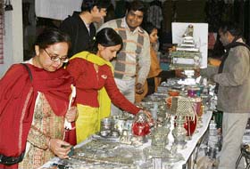 A handicraft exhibition organised at the Nehru Sidhant Kendar in Ludhiana