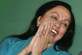 Hema Malini at the Chandigarh Press Club on Saturday. 