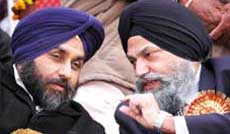 SAD (B) president Sukhbir Badal and Vice-Chancellor Jaspal Singh discussing a point in Bathinda on Sunday.