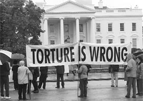 Protesters outside the White House