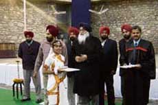Chief Minister Parkash Singh Badal at the annual day function of Dashmesh Academy at Anandpur Sahib on Sunday.