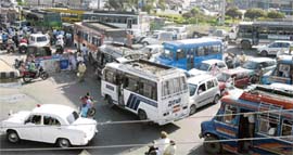 A file photo of the traffic chaos in Jammu. 