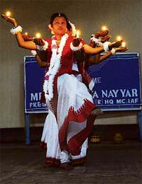 Participants perform during a cultural programme organised by the Air Force Wives Welfare Association, 3 BRD, in Chandigarh