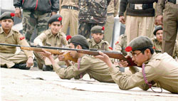 NCC cadets participate in a camp organised at Ramgarhia College in Ludhiana