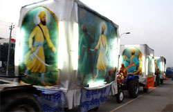 A religious procession being taken out in Bathinda