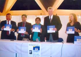 NBT director Nuzhat Hassan (centre) releases book Genetic face reading...at the 18th World Book Fair in the Capital on Wednesday. 