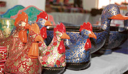 Handicrafts from Tamil Nadu on display at the Nehru Sidhant Kendra in Ludhiana