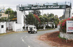 An overhead bridge on the Dalhousie Public School, along the Mamun-Udhampur Defence road at Badhani village near Pathankot