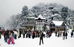 Tourists swarm The Ridge after the seasons heaviest snowfall in Shimla