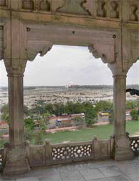 A view of the Taj from the Agra Fort. The city of the Taj will now be projected as a treasure trove of many religious shrines