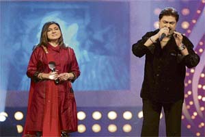 Alka Yagnik and Kumar Sanu on the reality show K For Kishore