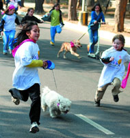 Children partIcipate in a ' Walk for Life' to create awareness on cancer, at Vinoy Marg in the Capital on Sunday.