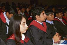 Students attend the fifth convocation of the National Institute of Technology in Kurukshetra on Sunday. 