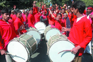 Raliway potters demand class IV status at Jantar Mantar in the Capital on Monday.